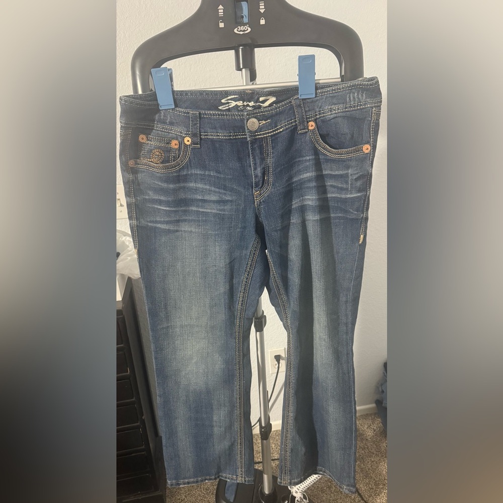 27 Inseam Seven7 Women's Dark Blue Boot Cut Jeans